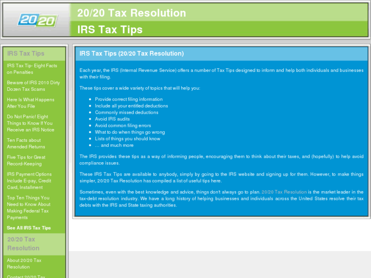 www.2020taxresolutiontips.com