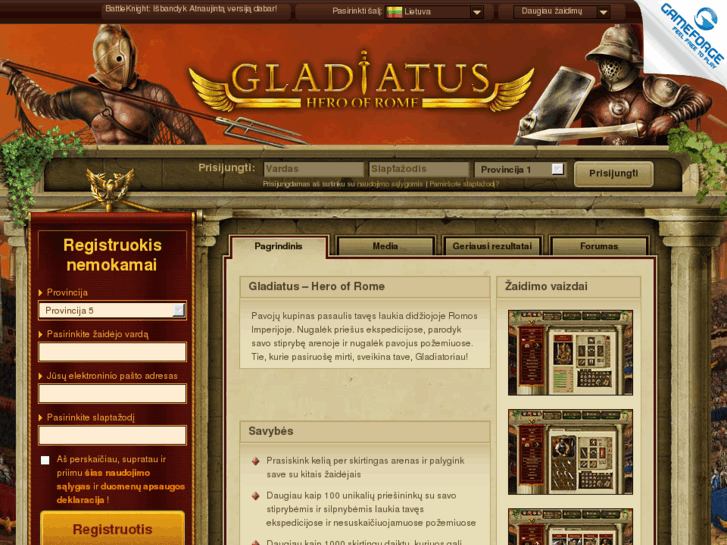 www.gladiatus.lt