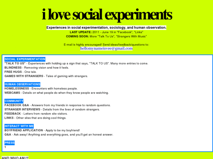 www.ilovesocialexperiments.com