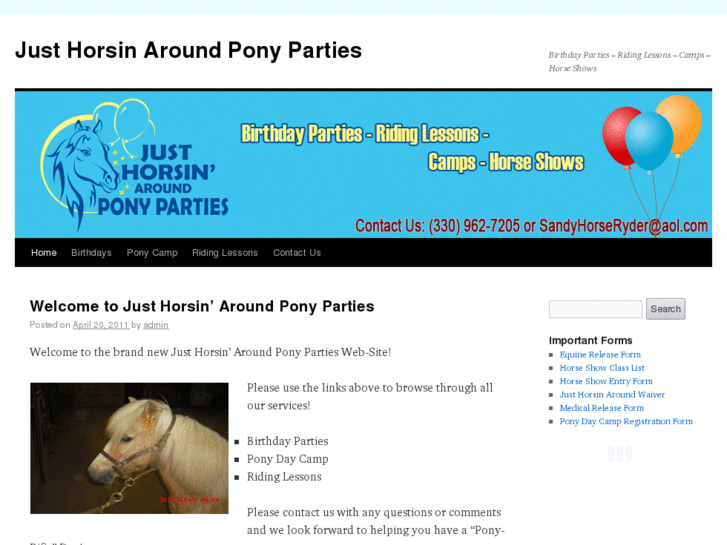 www.justhorsinaroundponyparties.com