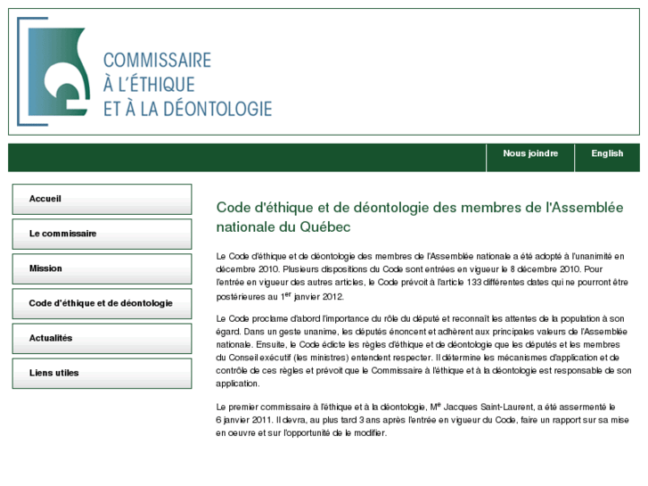 www.commissaireethiquequebec.com