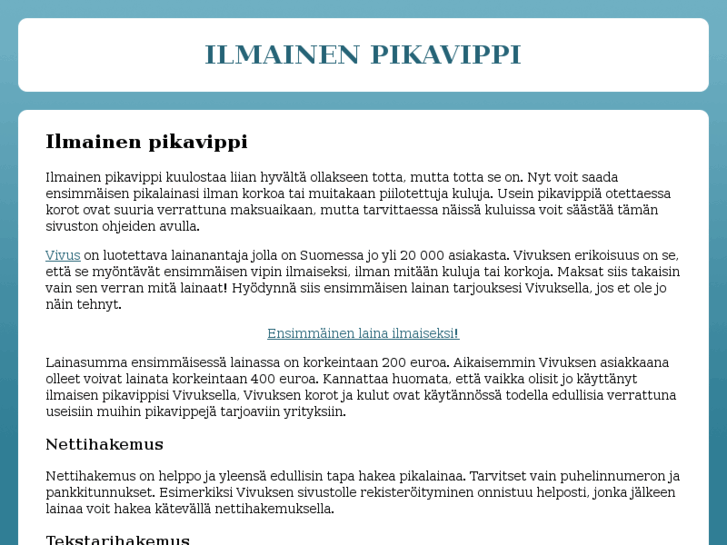 www.ilmainenpikavippi.com