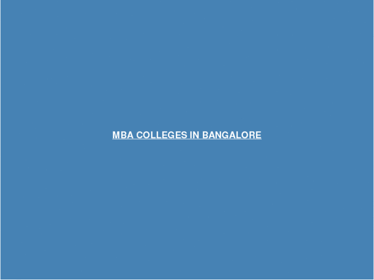 www.mbacollegesinbangalore.com