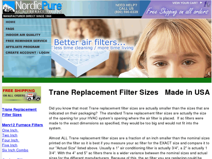 www.tranereplacementfiltersizes.com