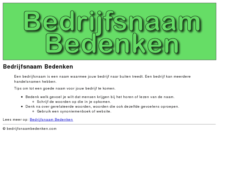 www.bedrijfsnaambedenken.com