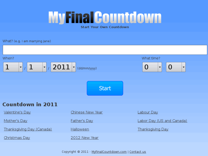 www.myfinalcountdown.com