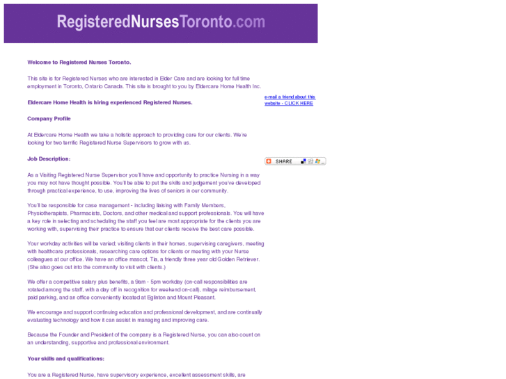 www.registerednursestoronto.com