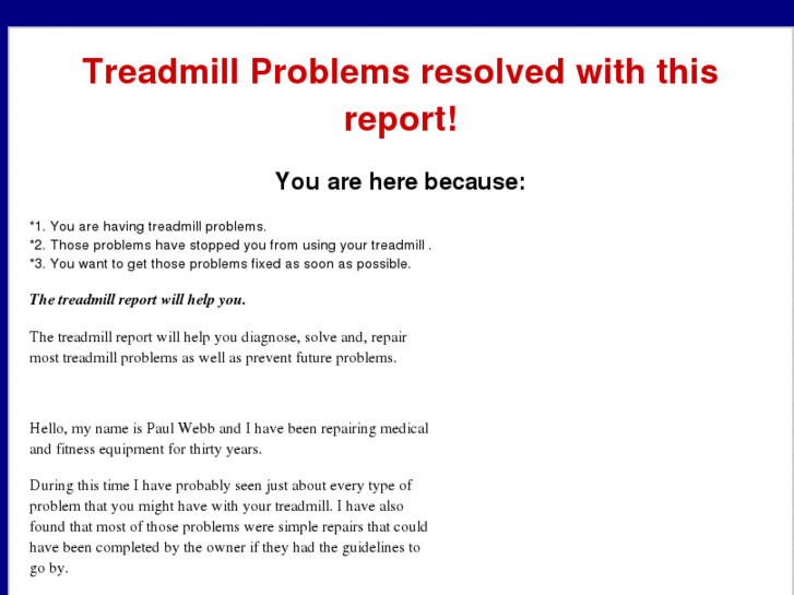www.treadmillproblems.com