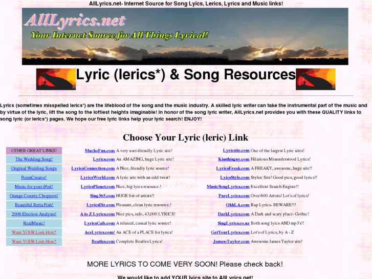 www.alllyrics.net