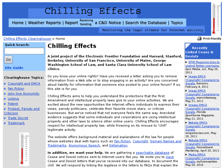 www.chilling-effects.org