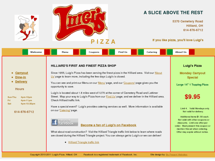 www.luigispizzahilliard.com