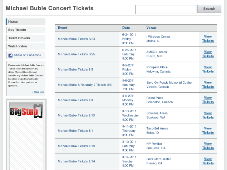 www.michaelbubleconcerttickets.com