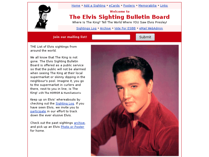 www.elvissightingbulletinboard.com