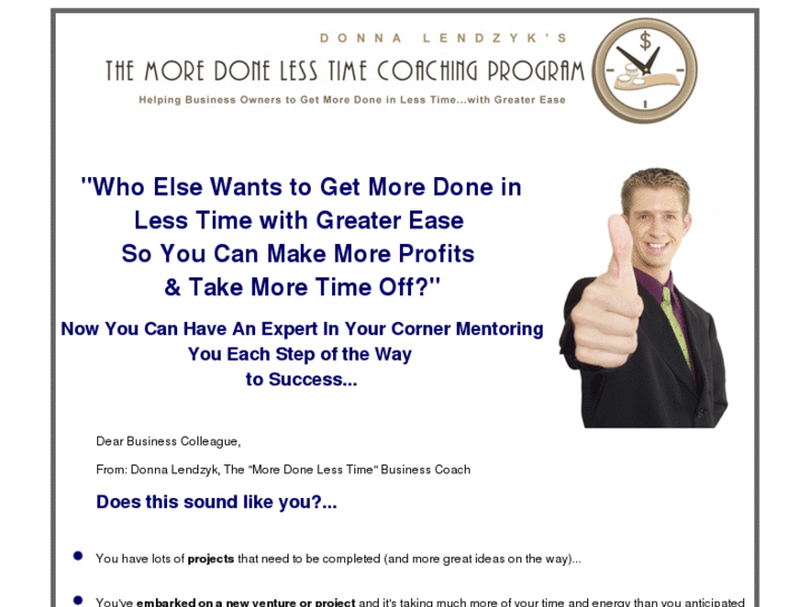 www.moredonelesstimecoaching.com