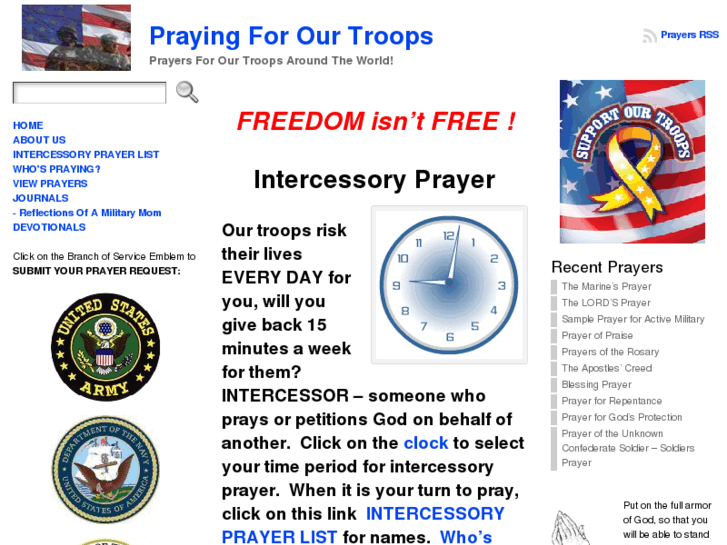 www.prayingforourtroops.com