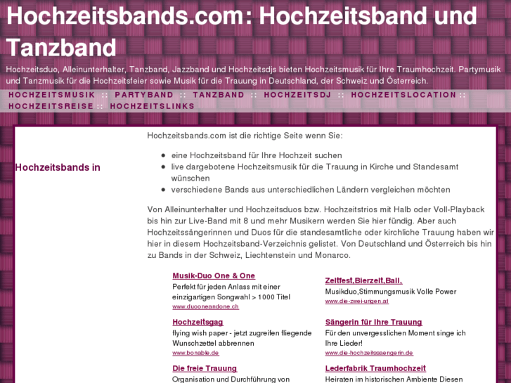 www.hochzeitsbands.com