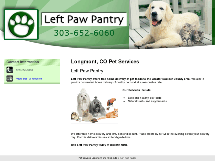 www.leftpawpantrydelivery.com