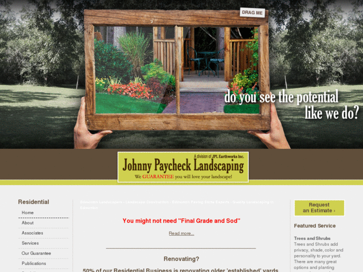 www.johnnypaychecklandscaping.com