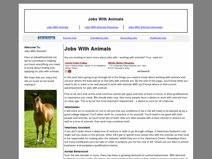 www.jobswithanimals.net