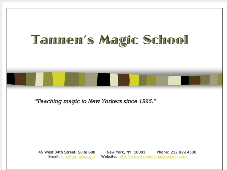 www.tannensmagicschool.com