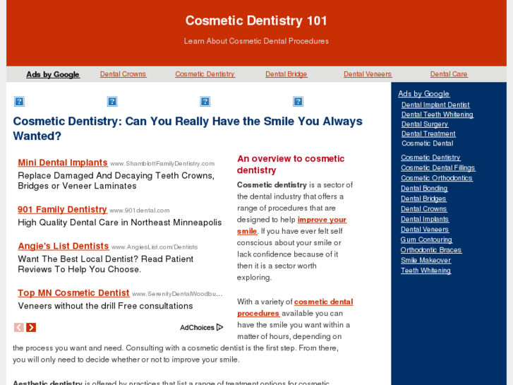 www.cosmeticdentistry101.org