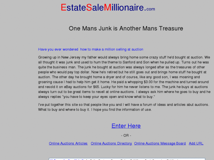 www.estatesalemillionaire.com