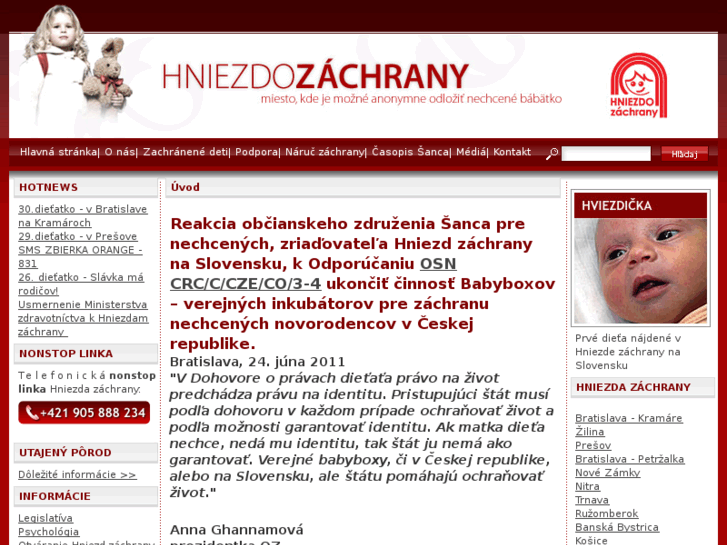 www.hniezdozachrany.sk