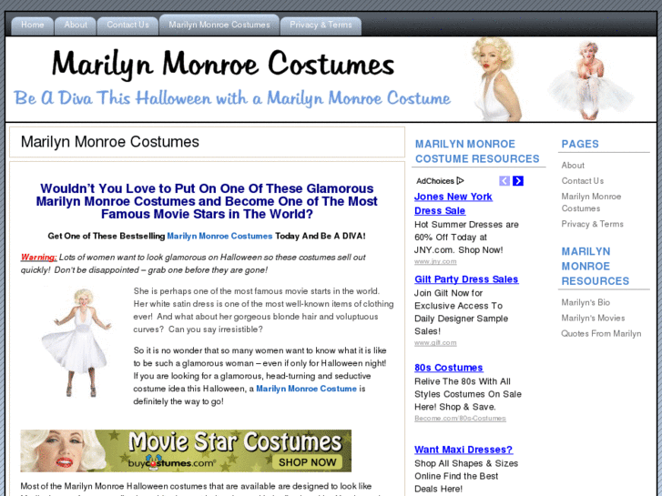 www.marilynmonroecostumes.org