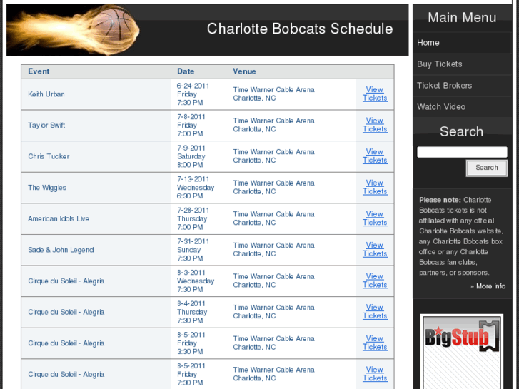 www.charlottebobcatsschedule.org