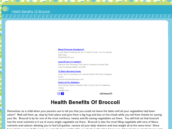 www.healthbenefitsofbroccoli.com