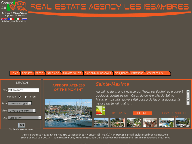 www.realestateagencylesissambres.com