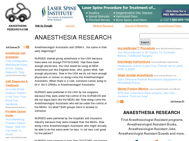 www.anaesthesiaresearch.com