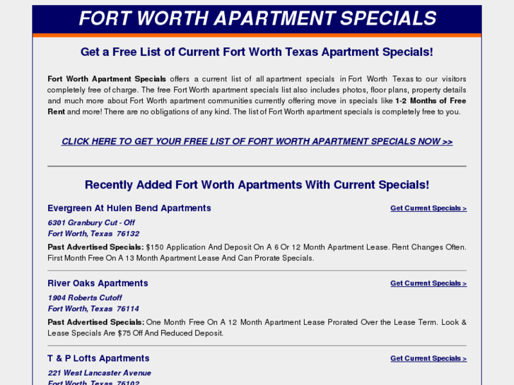 www.fort-worth-apartment-specials.info