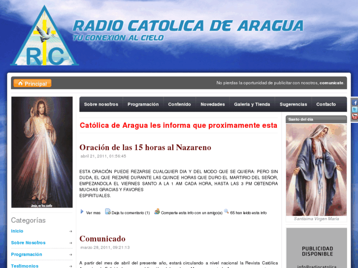 www.radiocatolicadearagua.com