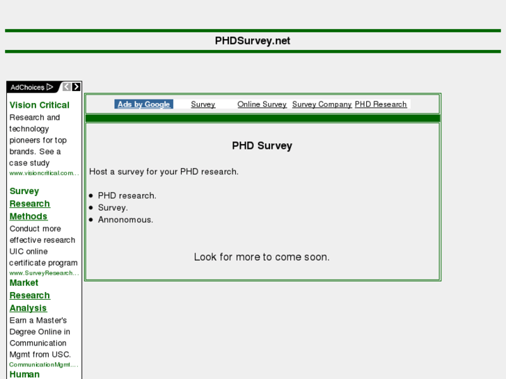 www.phdsurvey.net