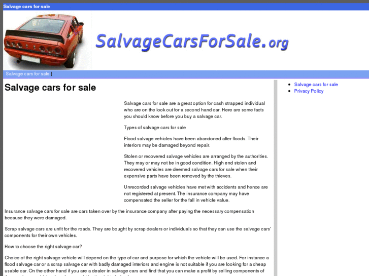 www.salvagecarsforsale.org