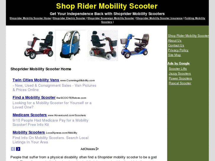 www.shopridermobilityscooter.info