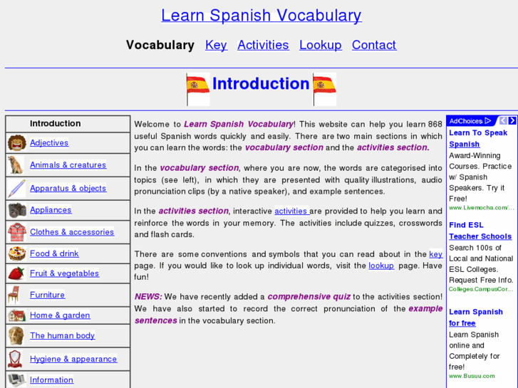 www.learnspanishvocabulary.net