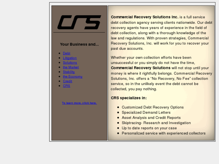 www.crsdebtsolution.info