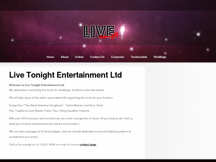 www.livetonightentertainment.com