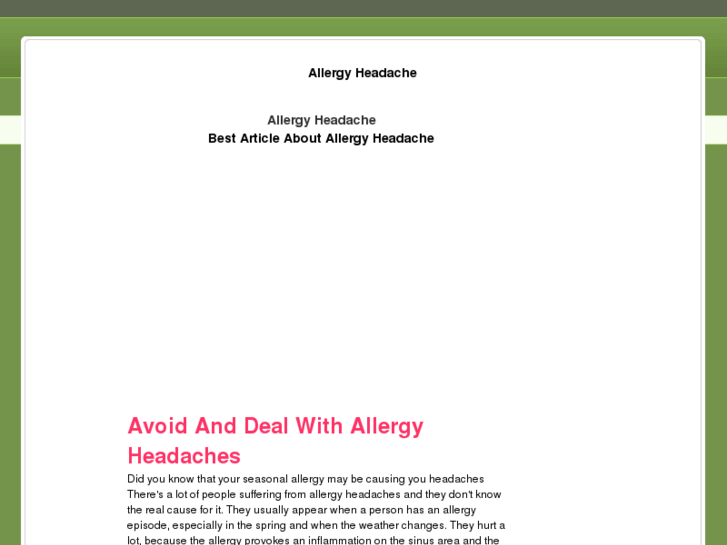 www.allergyheadache.org