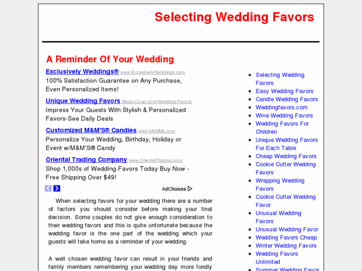 www.selectingweddingfavors.com
