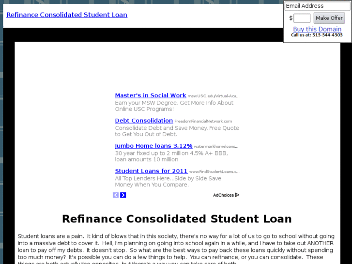 www.refinanceconsolidatedstudentloan.com