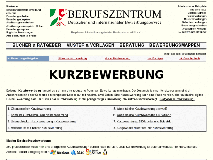 www.kurzbewerbung.de