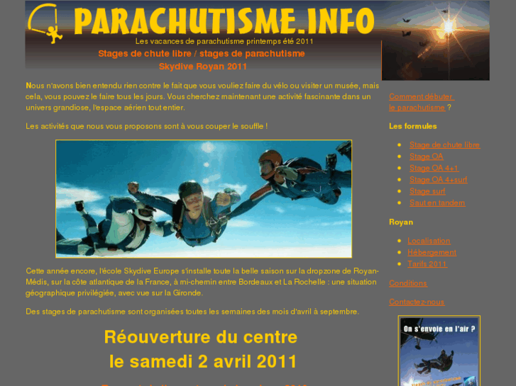 www.parachutisme.info