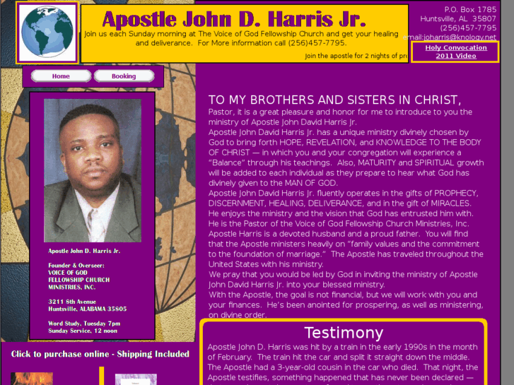 www.apostlejohndharris.com