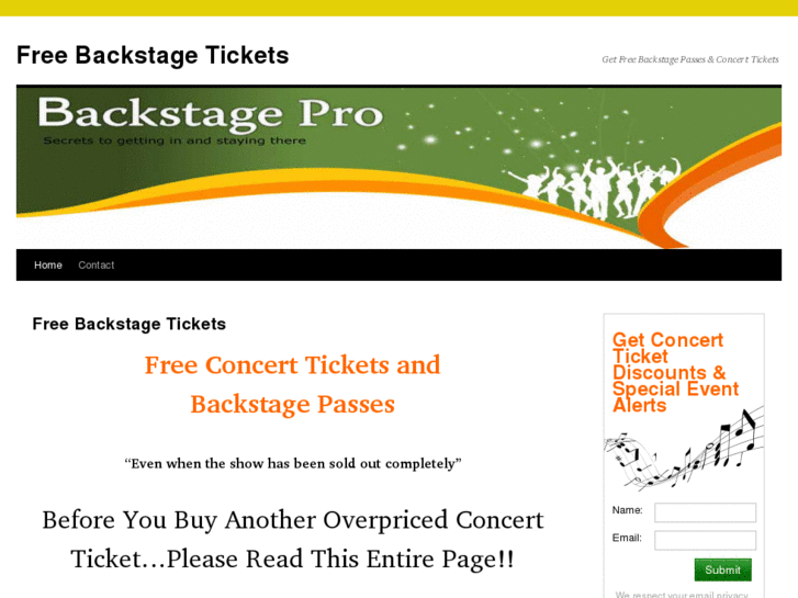 www.freebackstagetickets.com