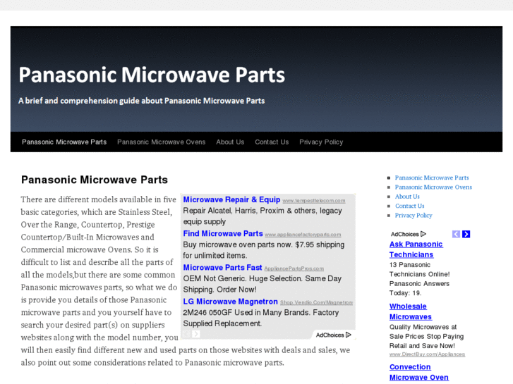 www.panasonicmicrowaveparts.com