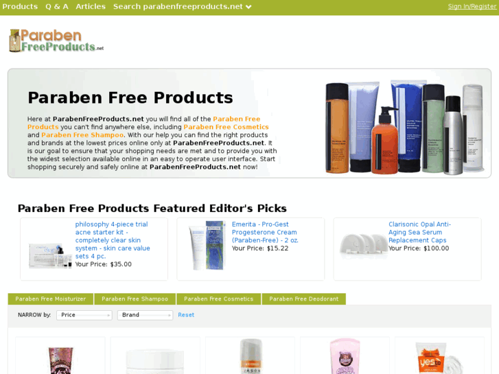 www.parabenfreeproducts.net