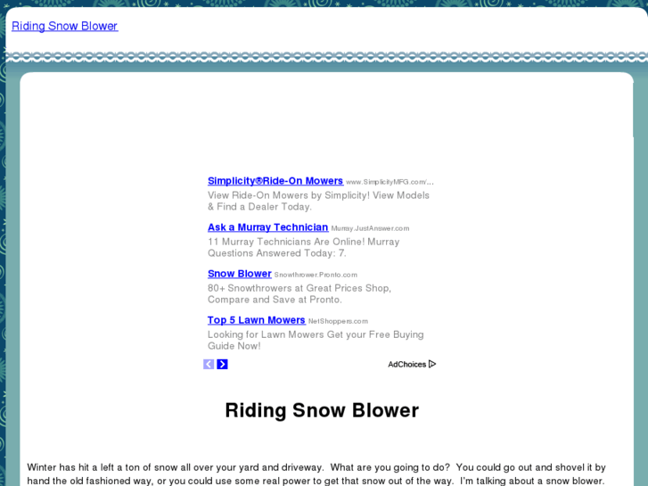 www.ridingsnowblower.com